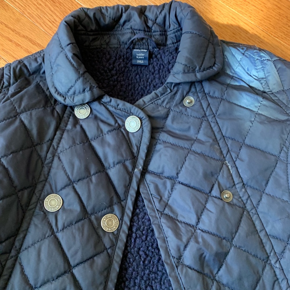 GAP Navy Quilted Pea Coat for Kids